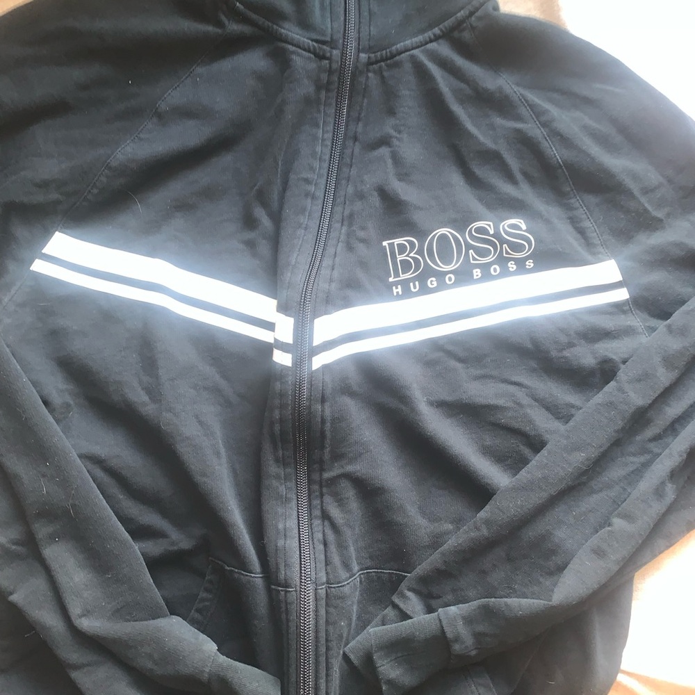 Hugo Boss Black Hoodie with White Accent